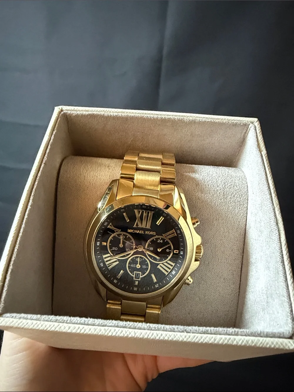 Michael Kors Gold and Black Chronograph Watch Unisex